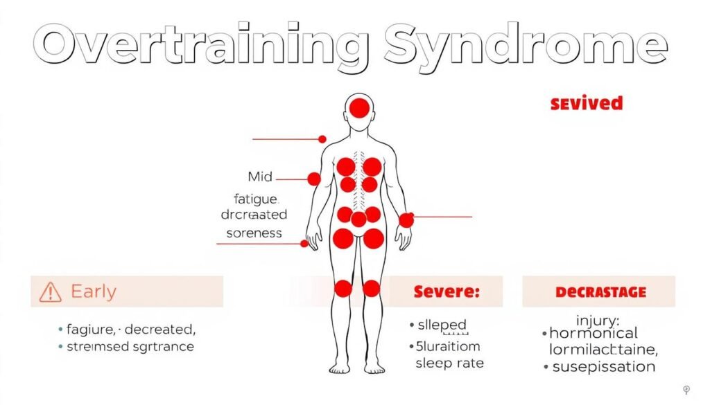 Infografis menunjukkan gejala dan dampak overtraining syndrome pada tubuh Infografis menunjukkan gejala dan dampak overtraining syndrome pada tubuh